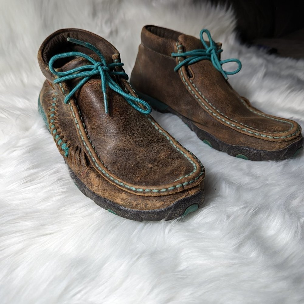 Twisted X woman's Handcrafted Cowgirl Lace-up Chukka Brown color Size 10 M - Picture 3 of 13